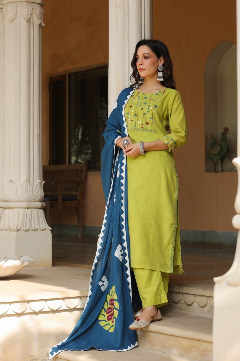 PAYAL Khadi Silk Straight Suit Set - Payal