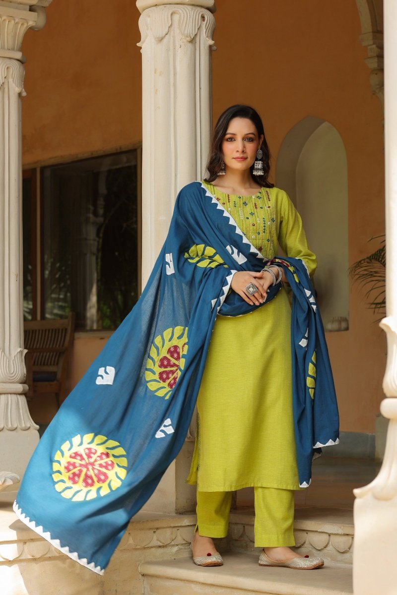 PAYAL Khadi Silk Straight Suit Set - Payal