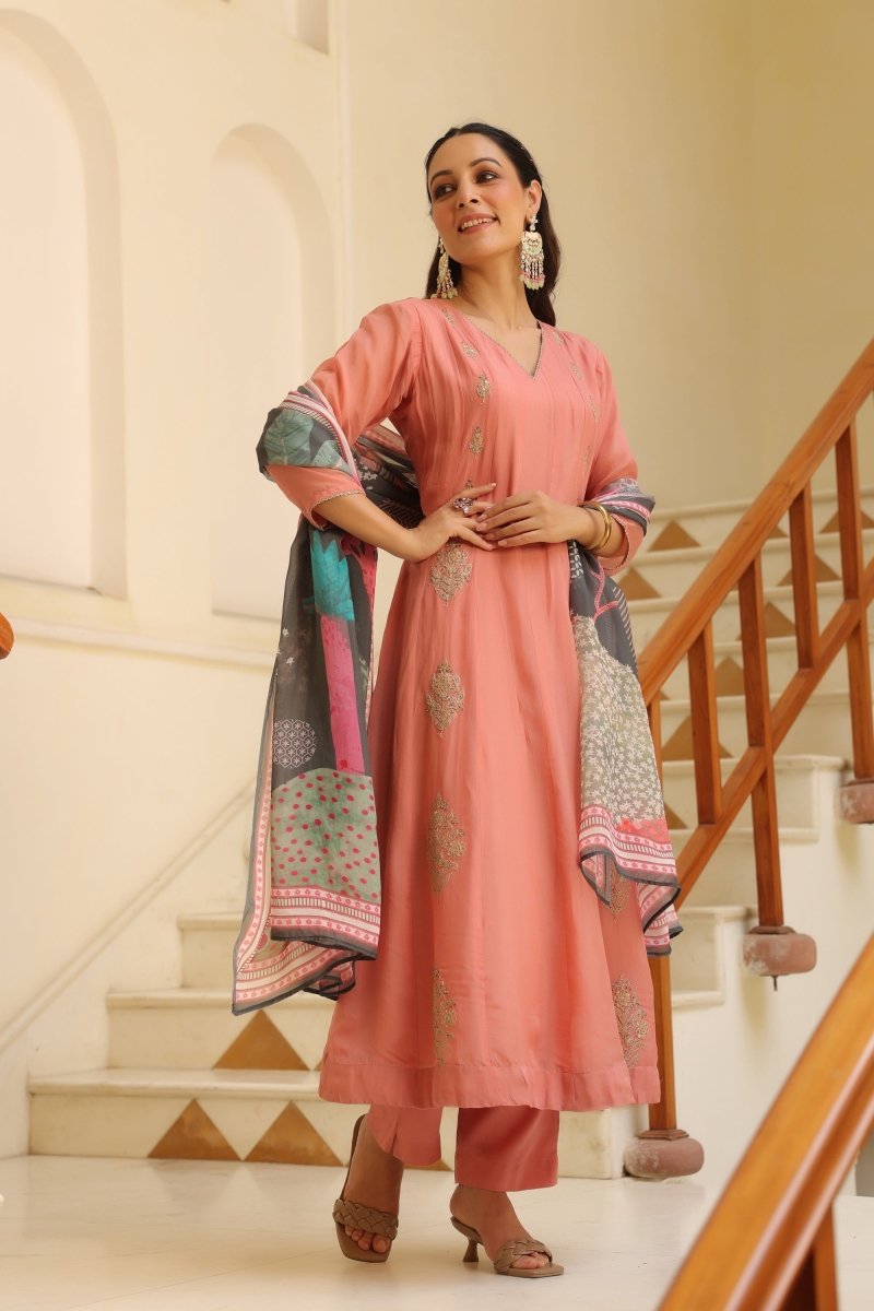 PAYAL Modal Chanderi Flared suit Set - Payal