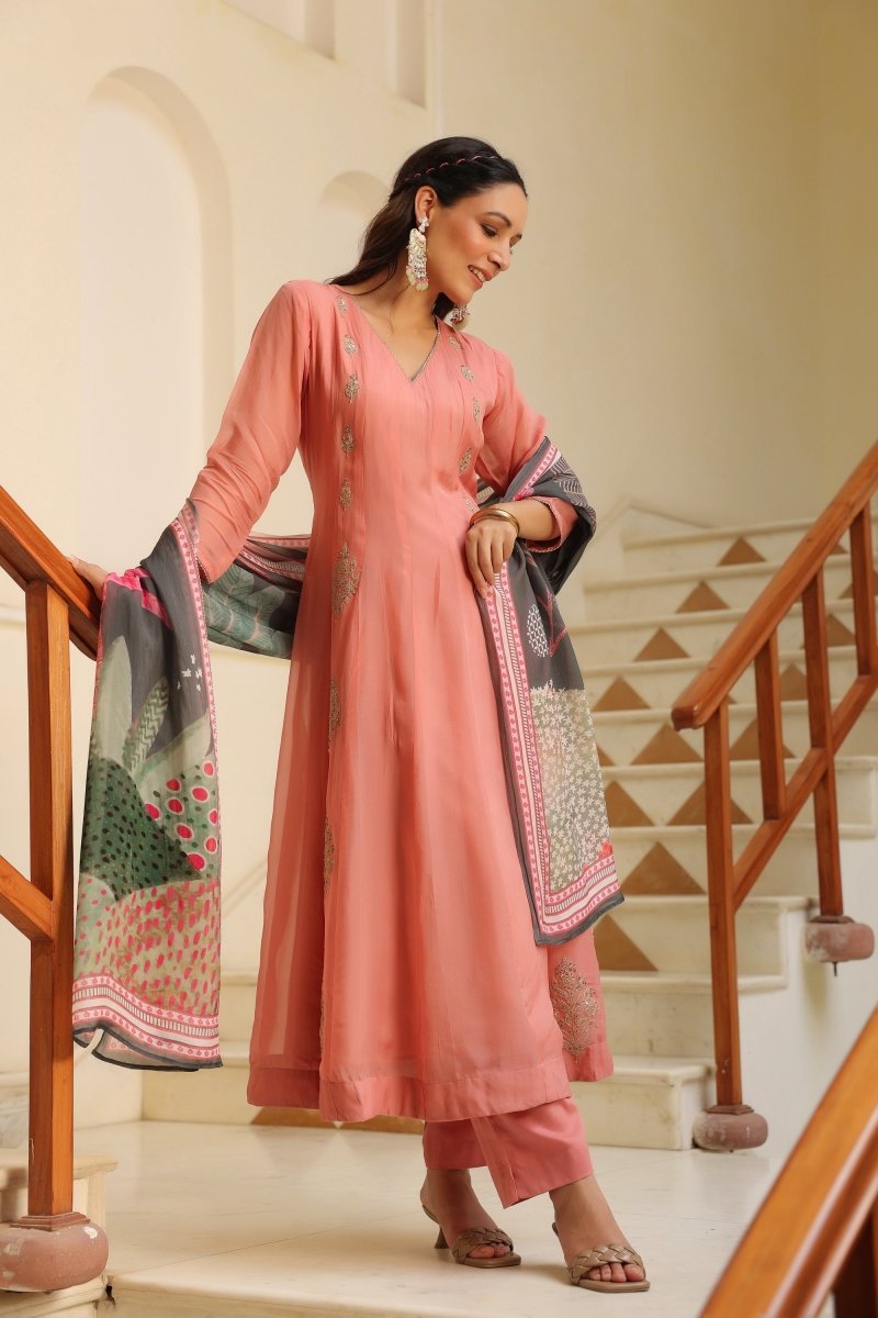 PAYAL Modal Chanderi Flared suit Set - Payal