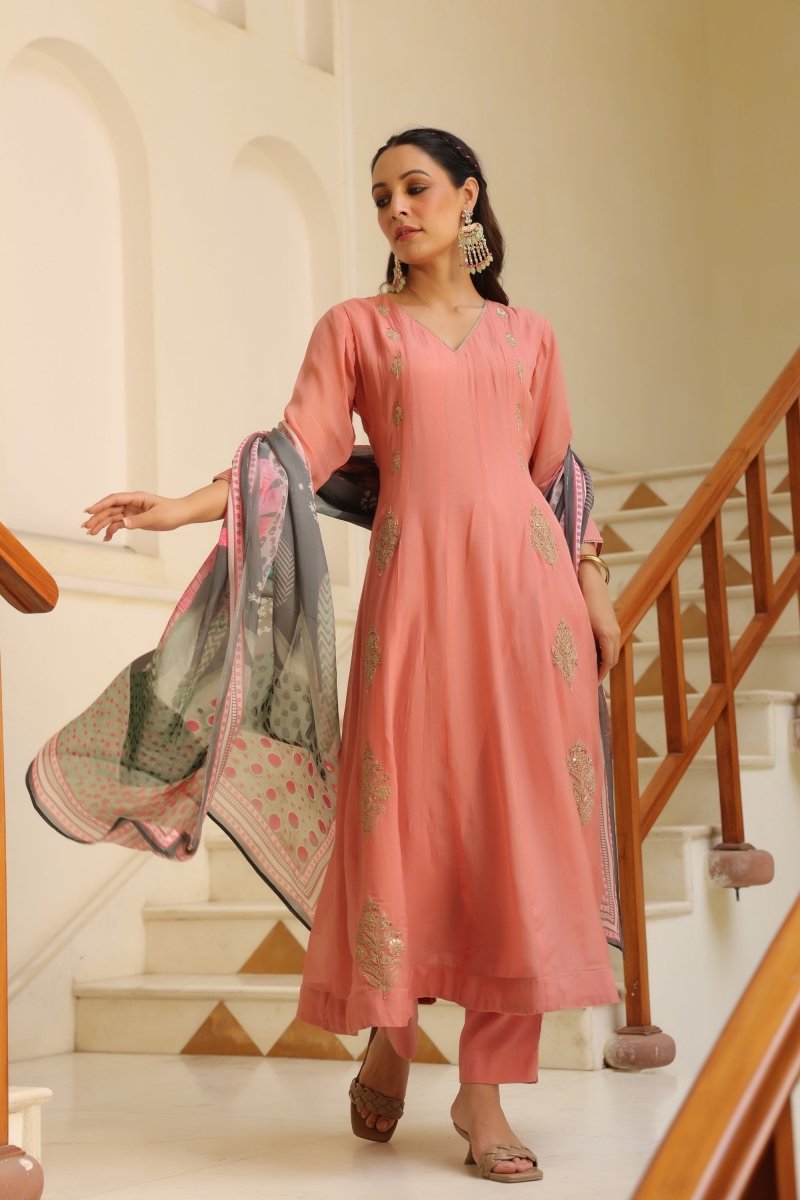 PAYAL Modal Chanderi Flared suit Set - Payal