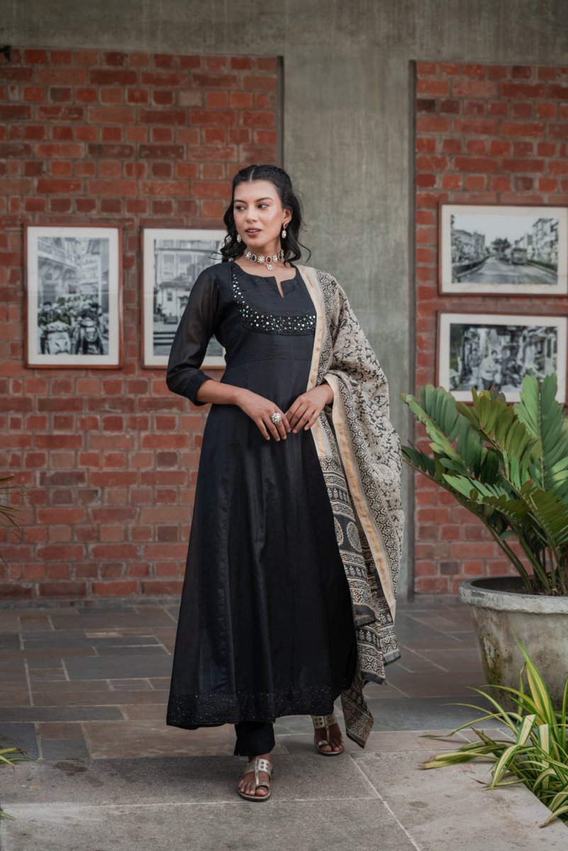 PAYAL Modal Chanderi Kalidar Suit Set - Payal