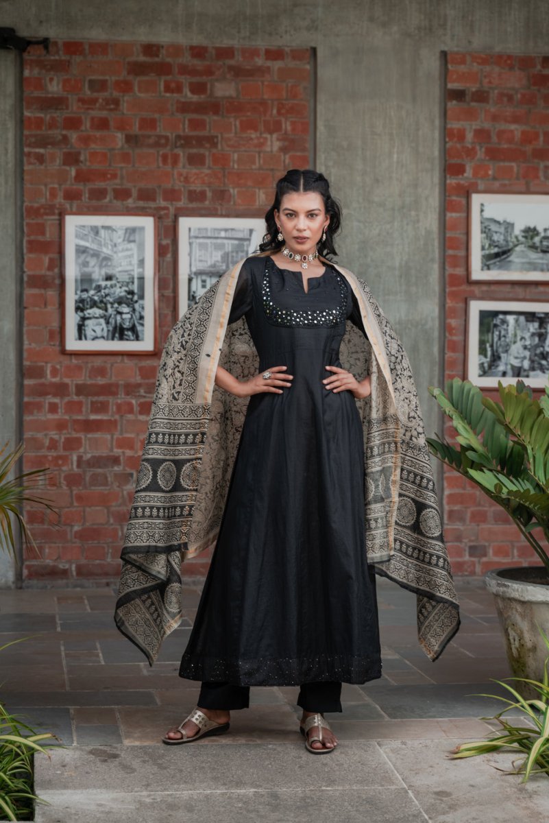 PAYAL Modal Chanderi Kalidar Suit Set - Payal