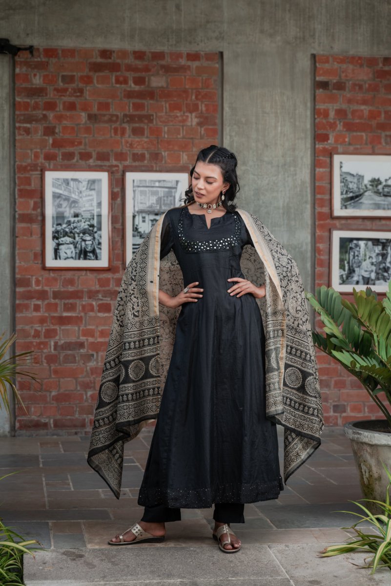 PAYAL Modal Chanderi Kalidar Suit Set - Payal