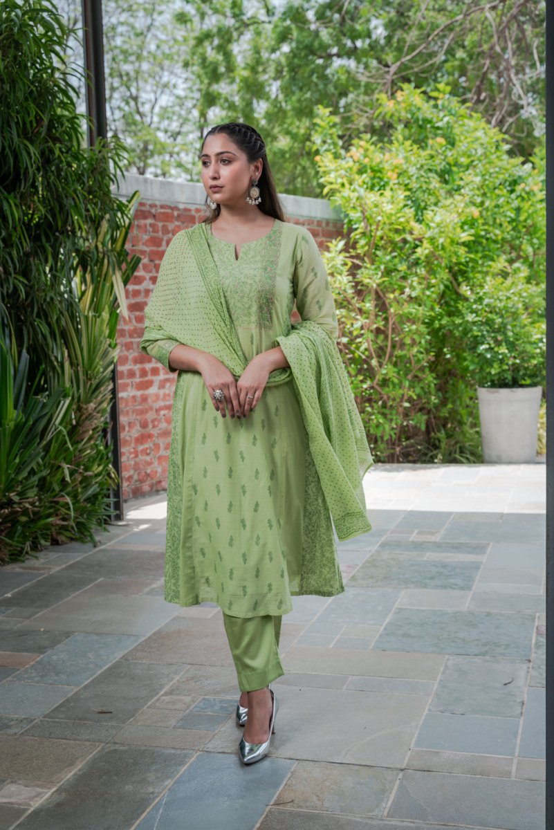 PAYAL Mulmul Cotton Aline Suit Set - Payal