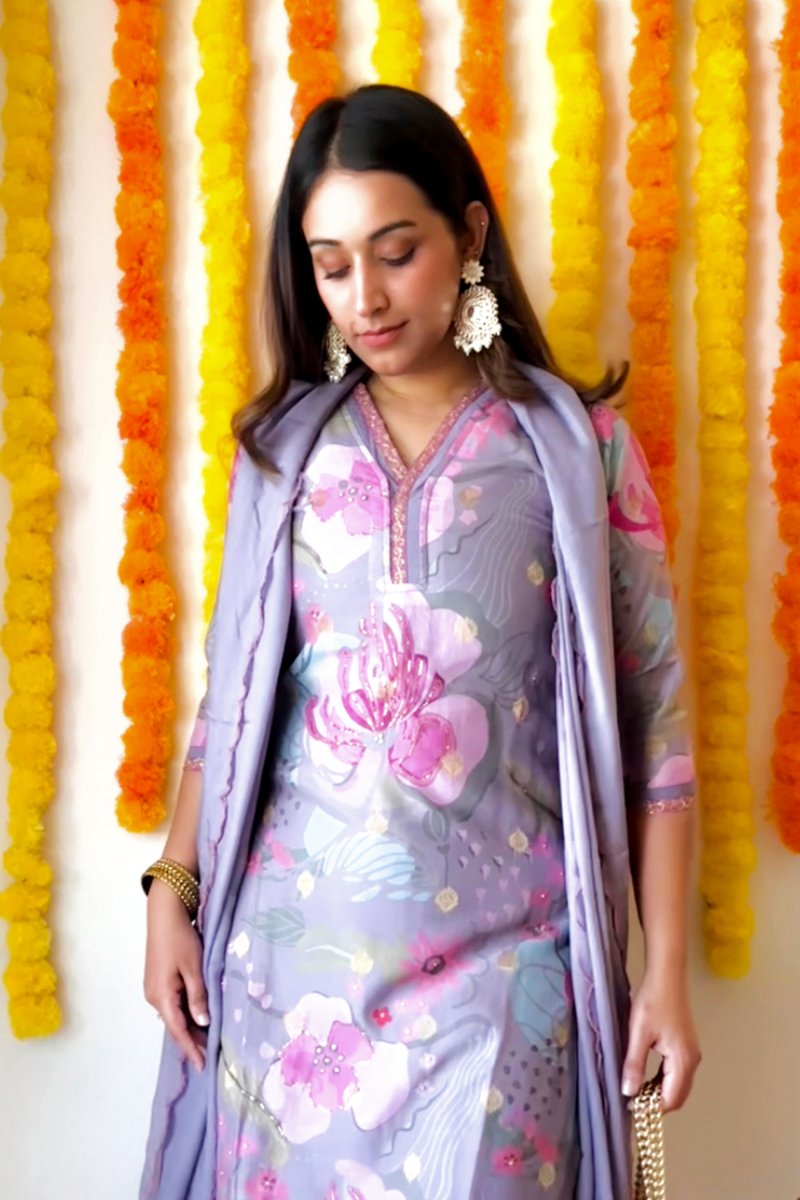 PAYAL Muslin Silk Printed Suit Set - Payal