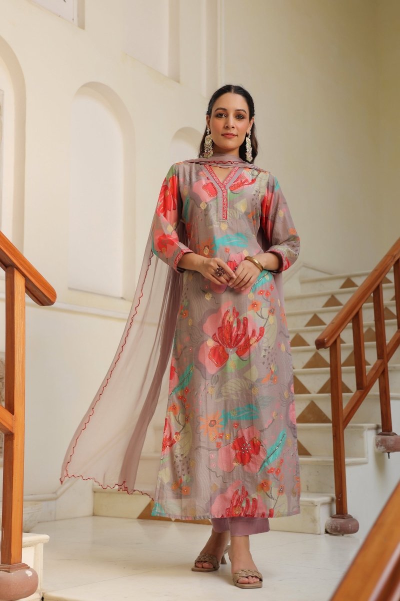 PAYAL Muslin Silk Printed Suit Set - Payal