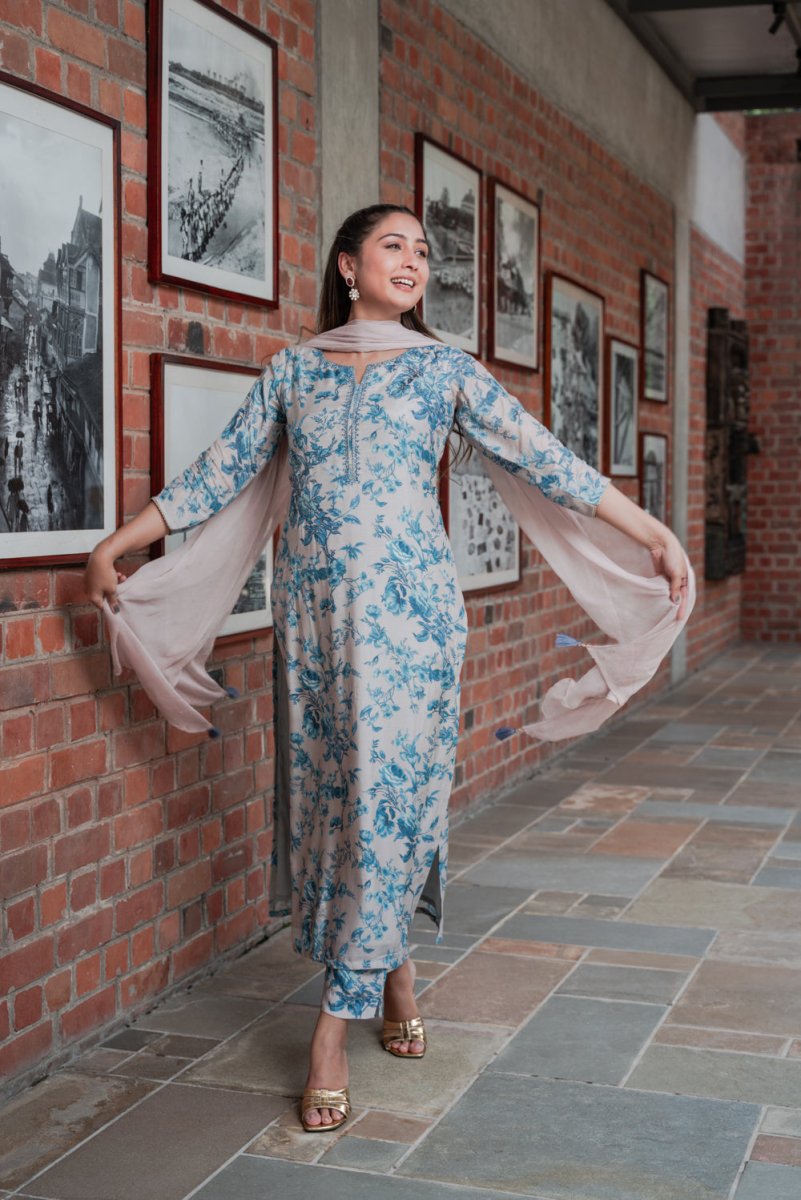 PAYAL Silk Printed Co-ord Suit Set - Payal