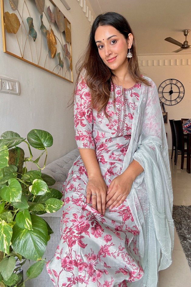 PAYAL Silk Printed Co-ord Suit Set - Payal