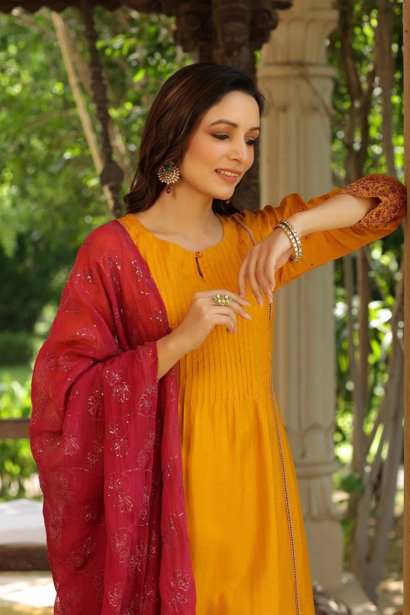 PAYAL Viscose Dola Silk Flared Suit Set - Payal