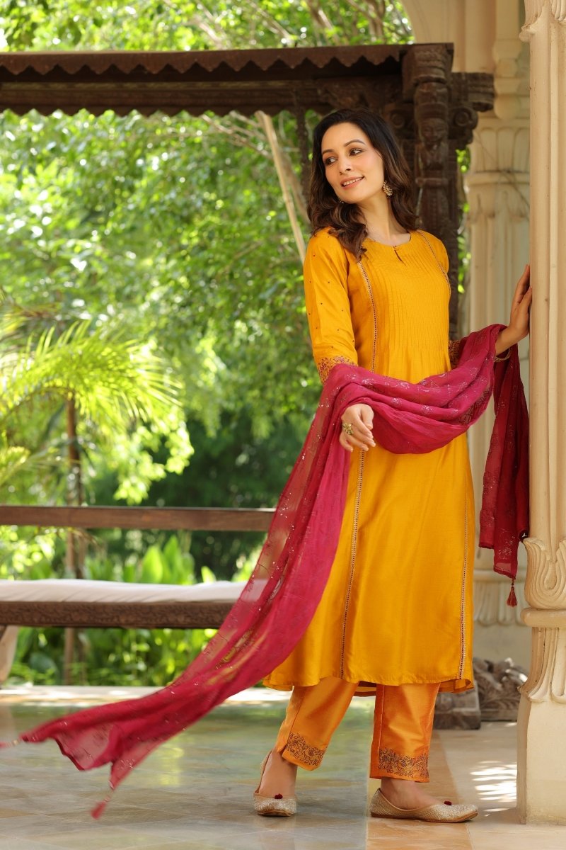 PAYAL Viscose Dola Silk Flared Suit Set - Payal