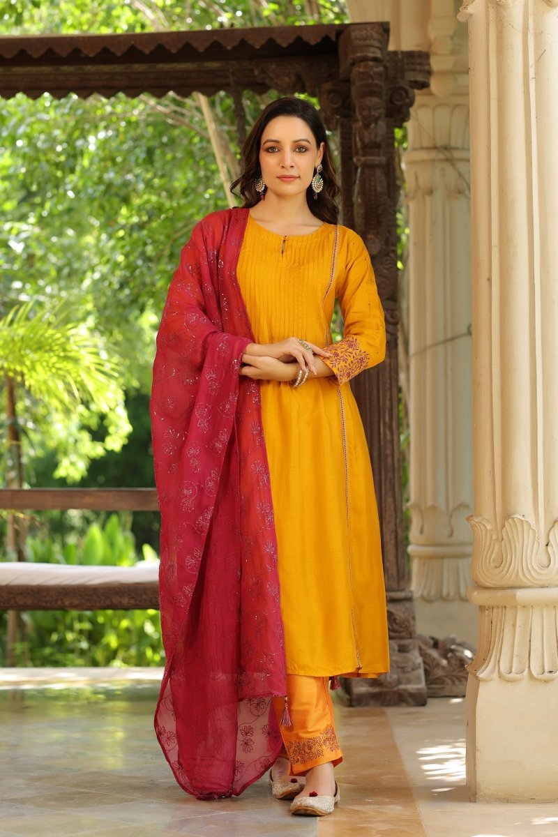 PAYAL Viscose Dola Silk Flared Suit Set - Payal