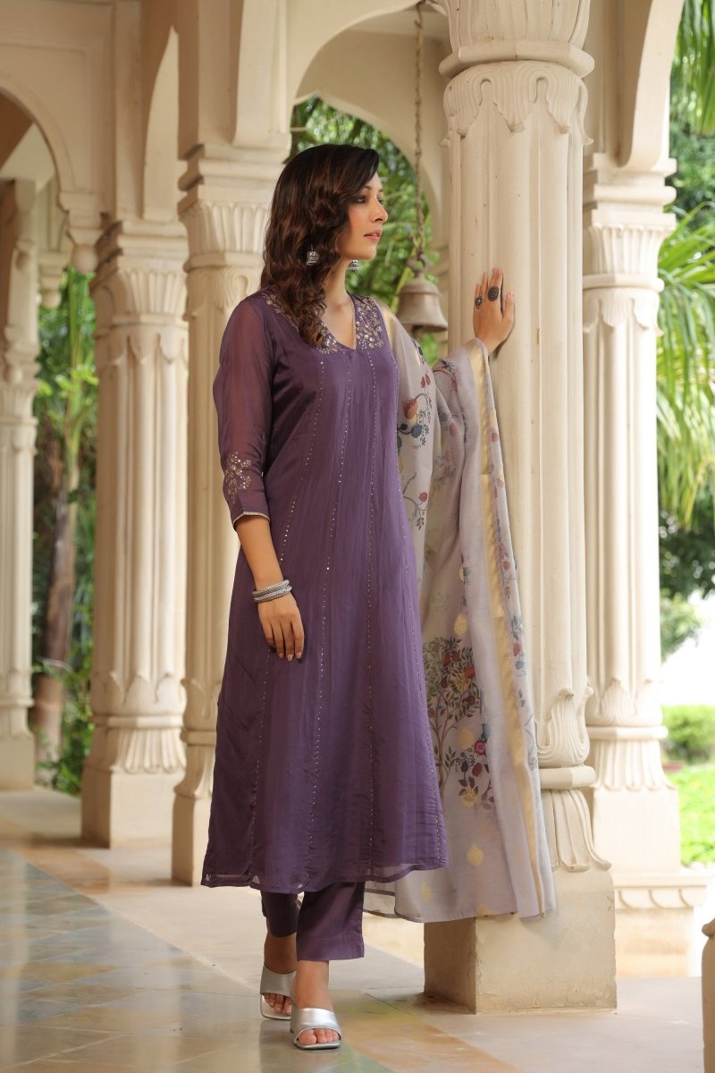 PAYAL Viscose Organza Aline Suit Set - Payal