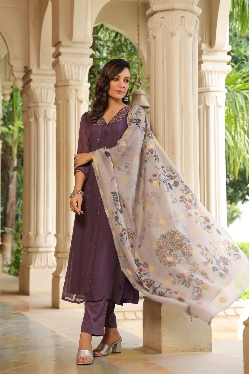 PAYAL Viscose Organza Aline Suit Set - Payal