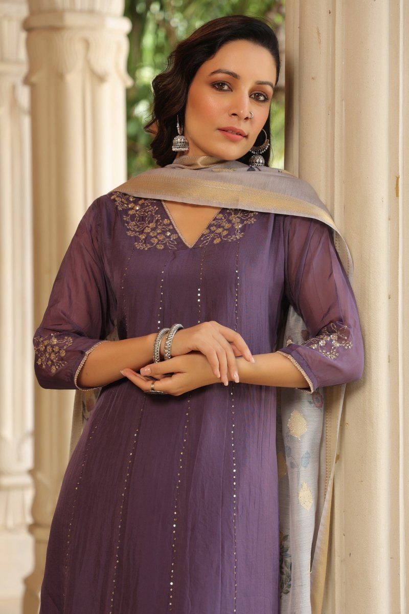 PAYAL Viscose Organza Aline Suit Set - Payal