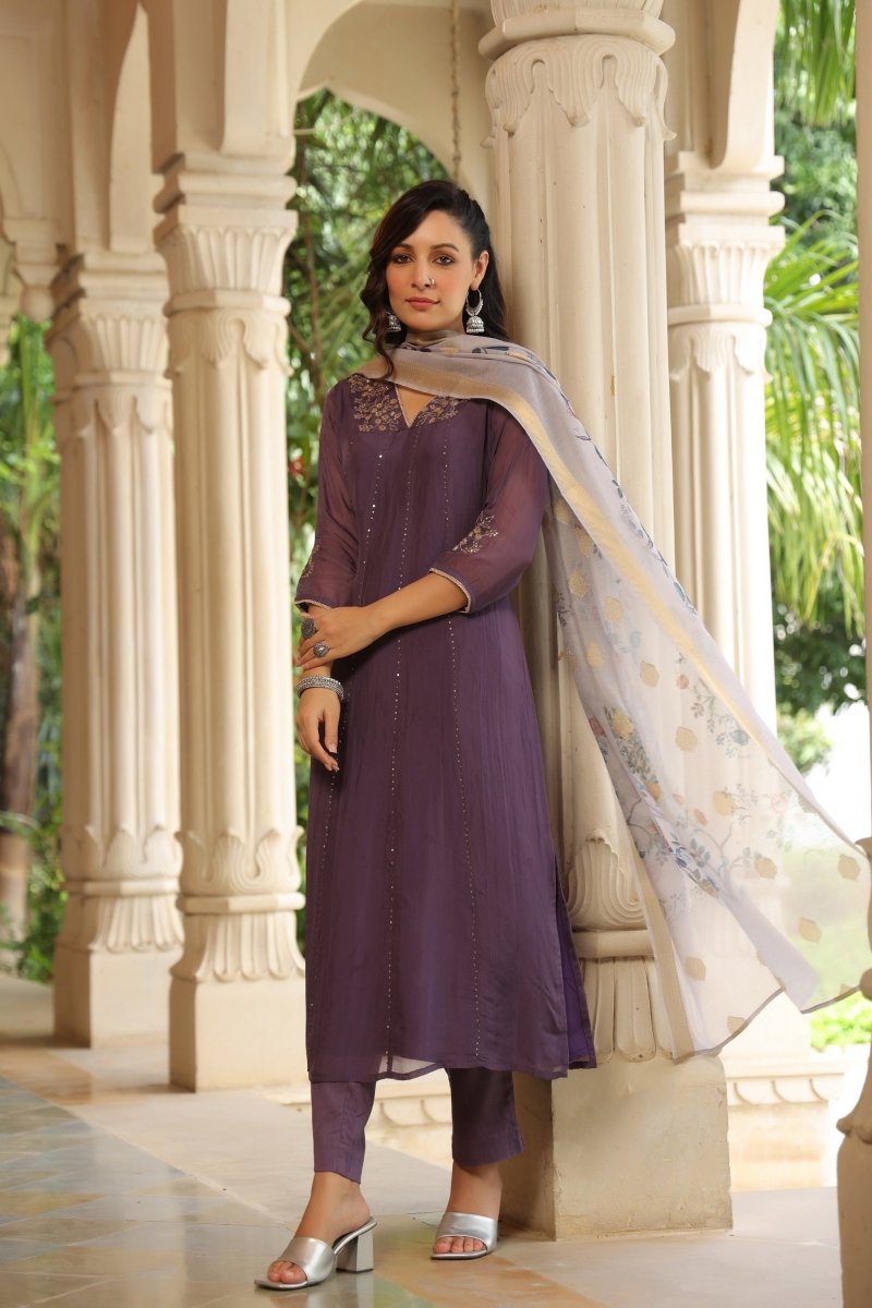 PAYAL Viscose Organza Aline Suit Set - Payal