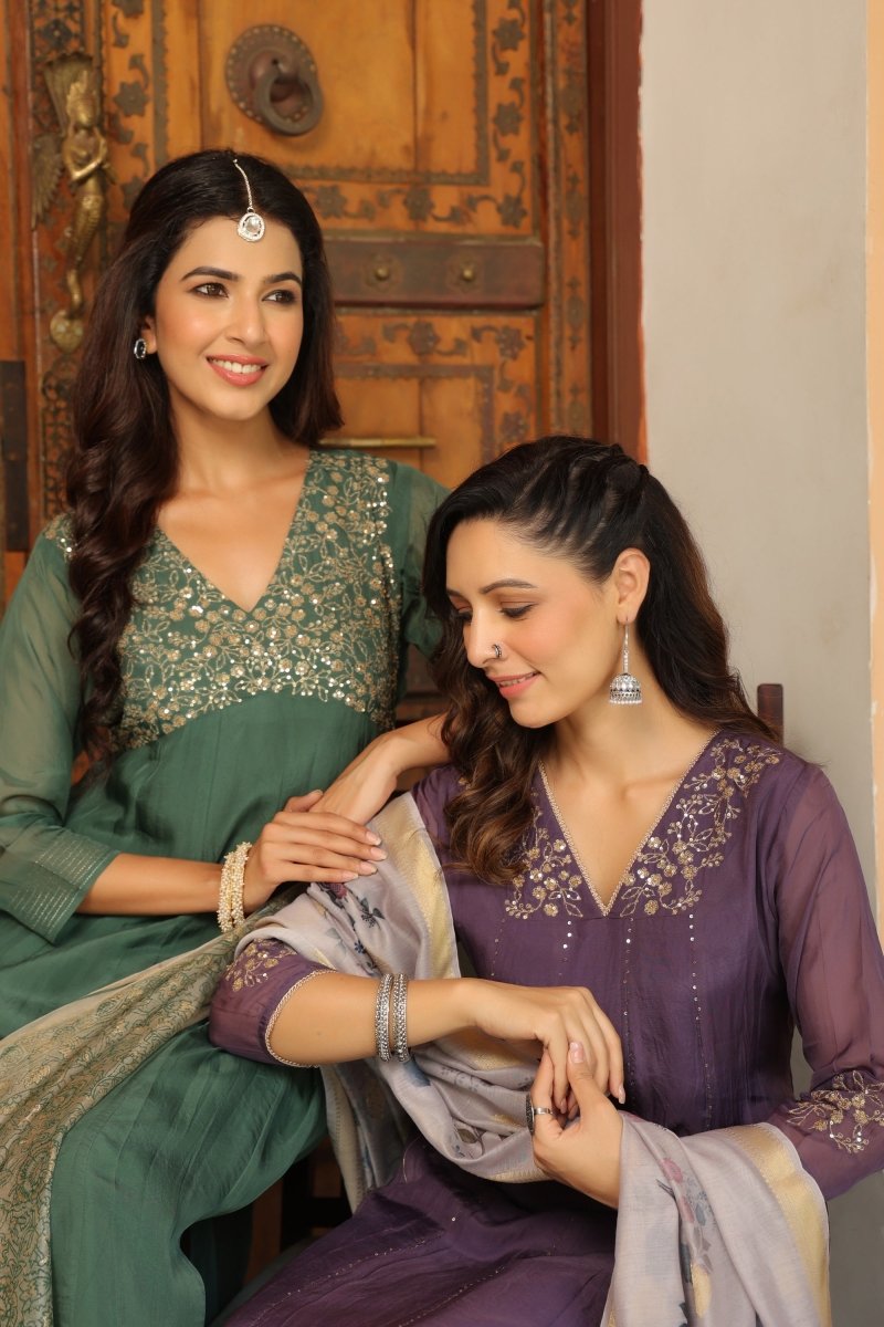 PAYAL Viscose Organza Aline Suit Set - Payal