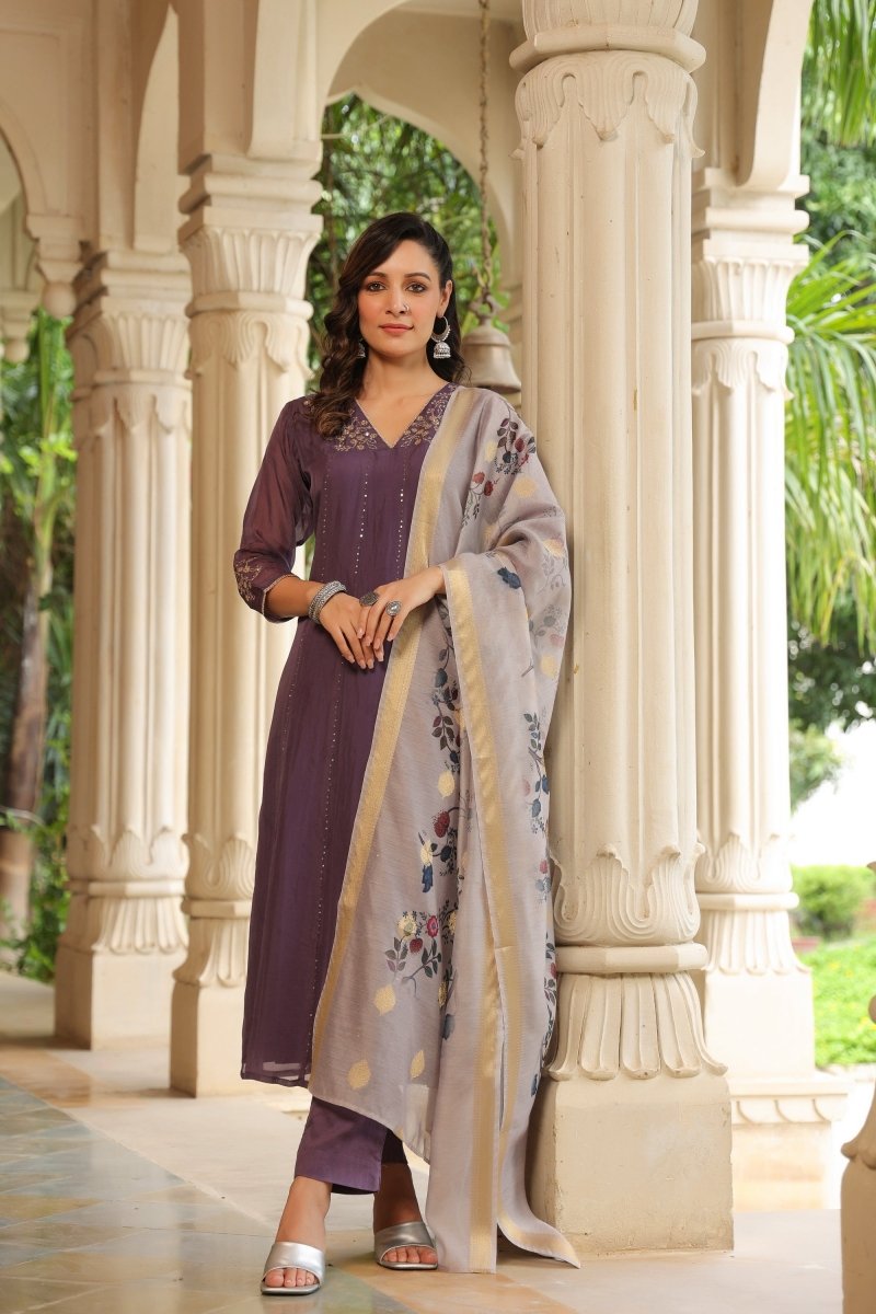 PAYAL Viscose Organza Aline Suit Set - Payal