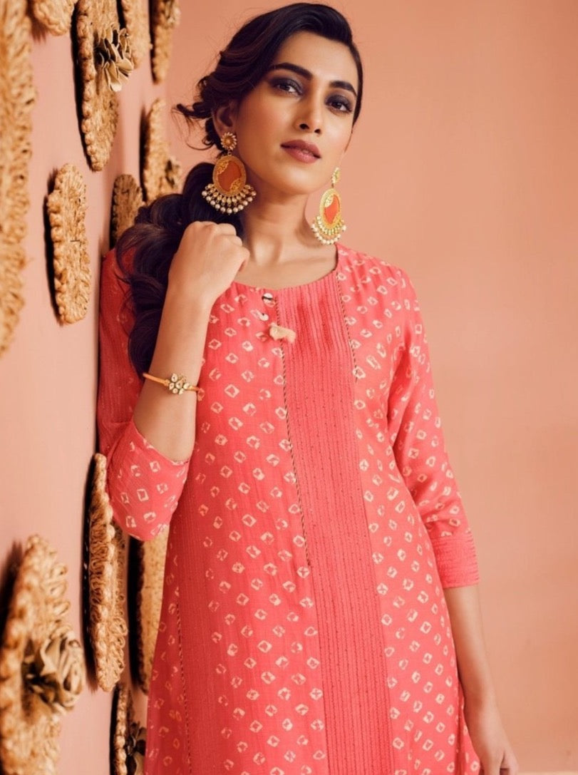 Peach Aline Kurta & Palazzo - Payal