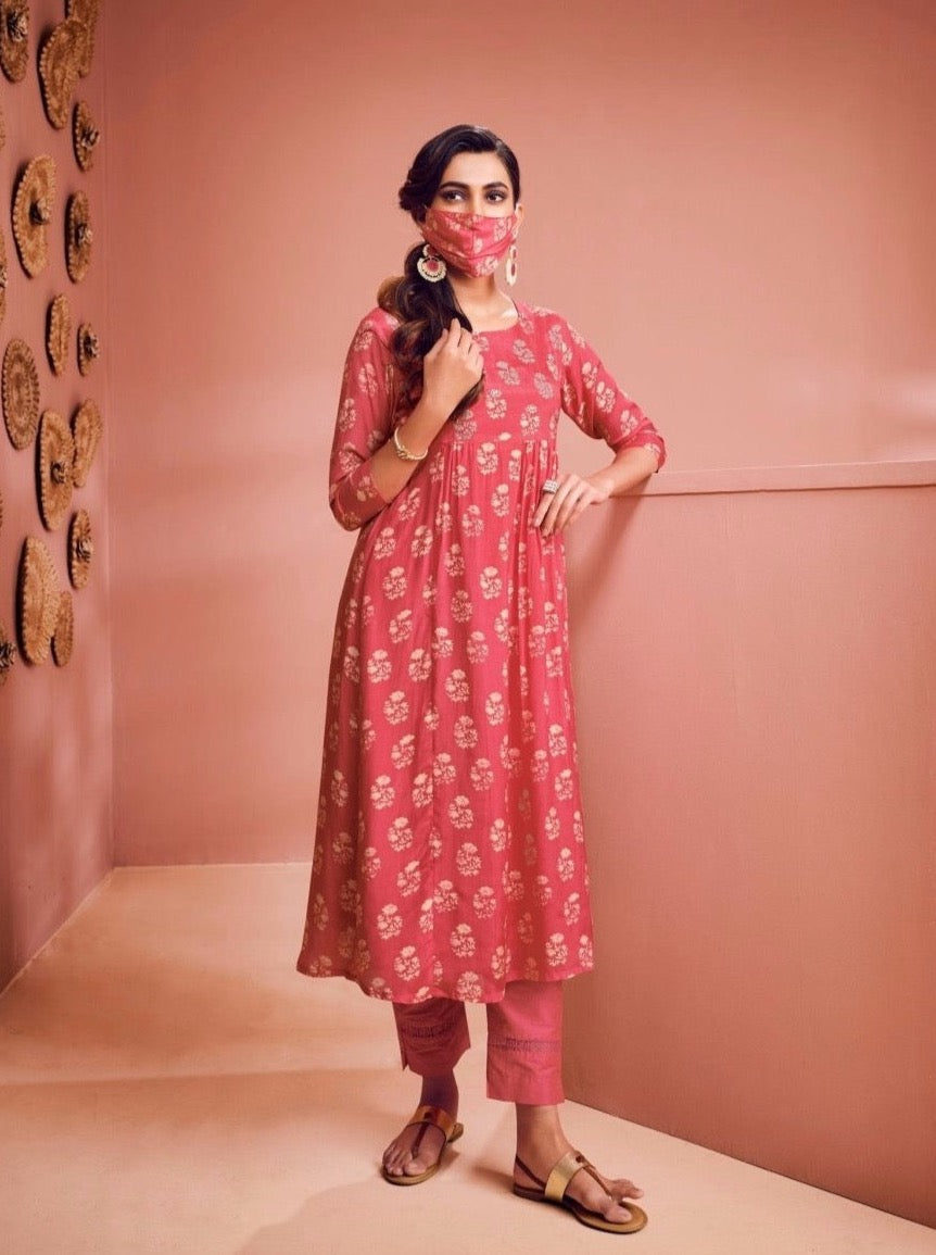 Peach Aline Kurta & Pant - Payal