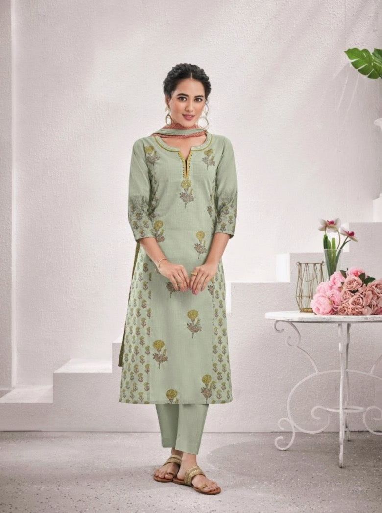 Pista Green Suit Set - Payal