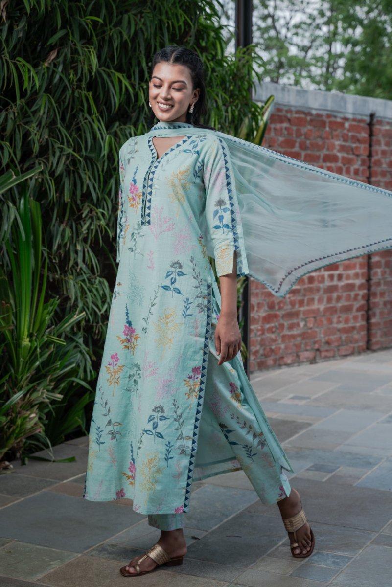 Printed Cotton Co-ord Suit Set - Payal