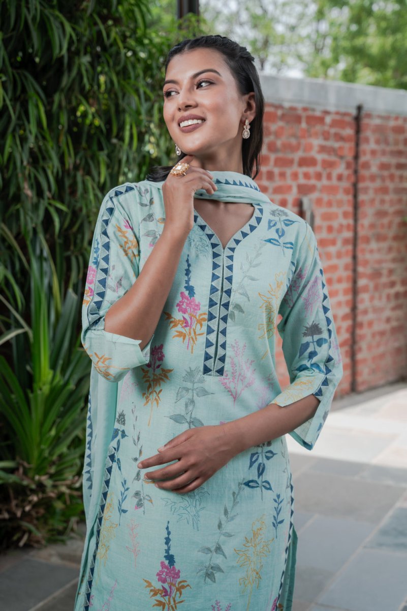 Printed Cotton Co-ord Suit Set - Payal