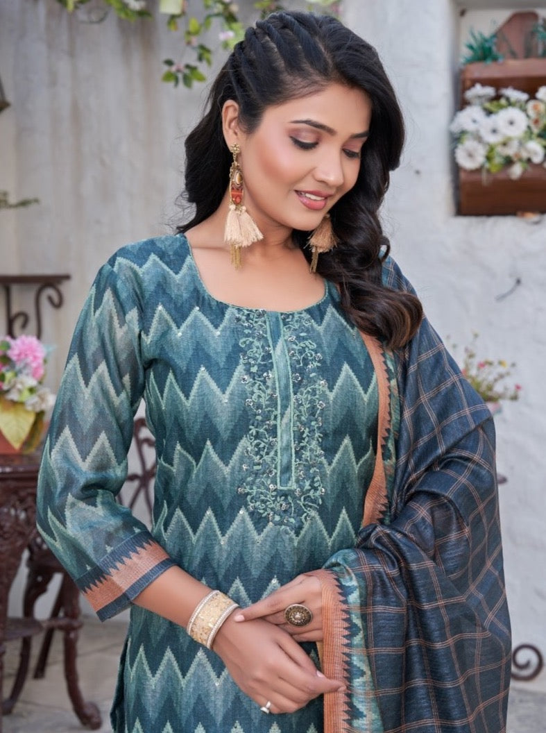 Rama Art Silk Straight Semi Formal Suit Set - Payal