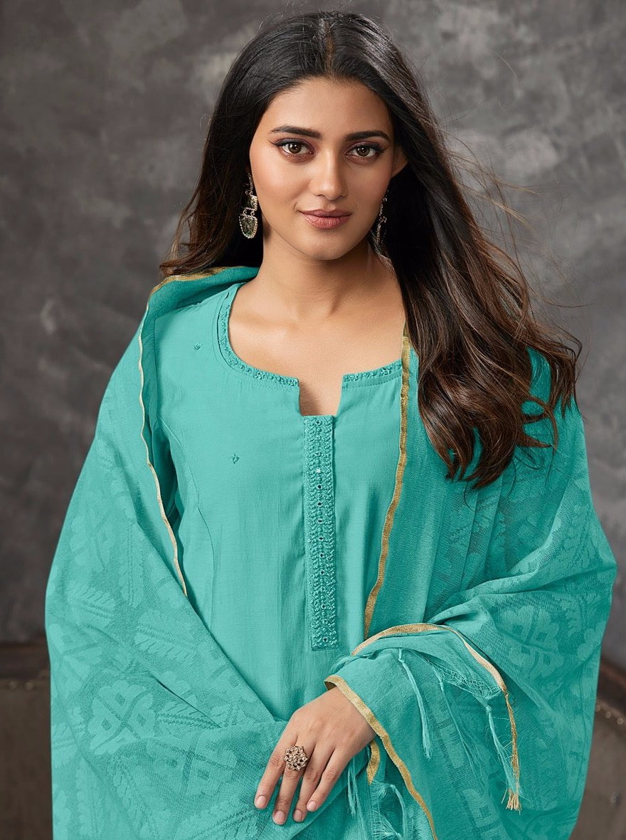 Rama Chanderi Aline Suit Set - Payal