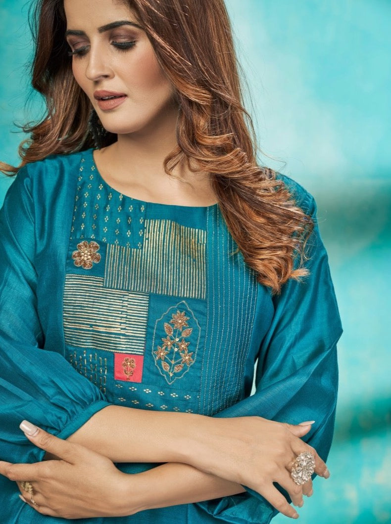 Rama Silk A-Line Kurti - Payal