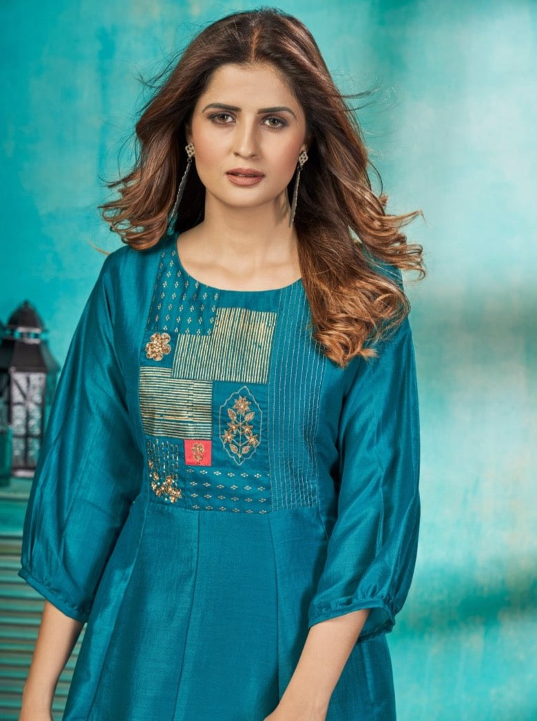 Rama Silk A-Line Kurti - Payal