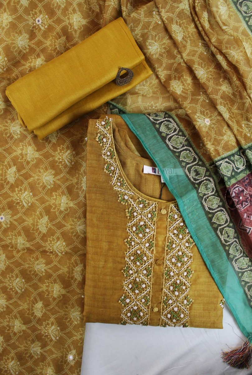 Rust Cotton Straight Suit Set - Payal