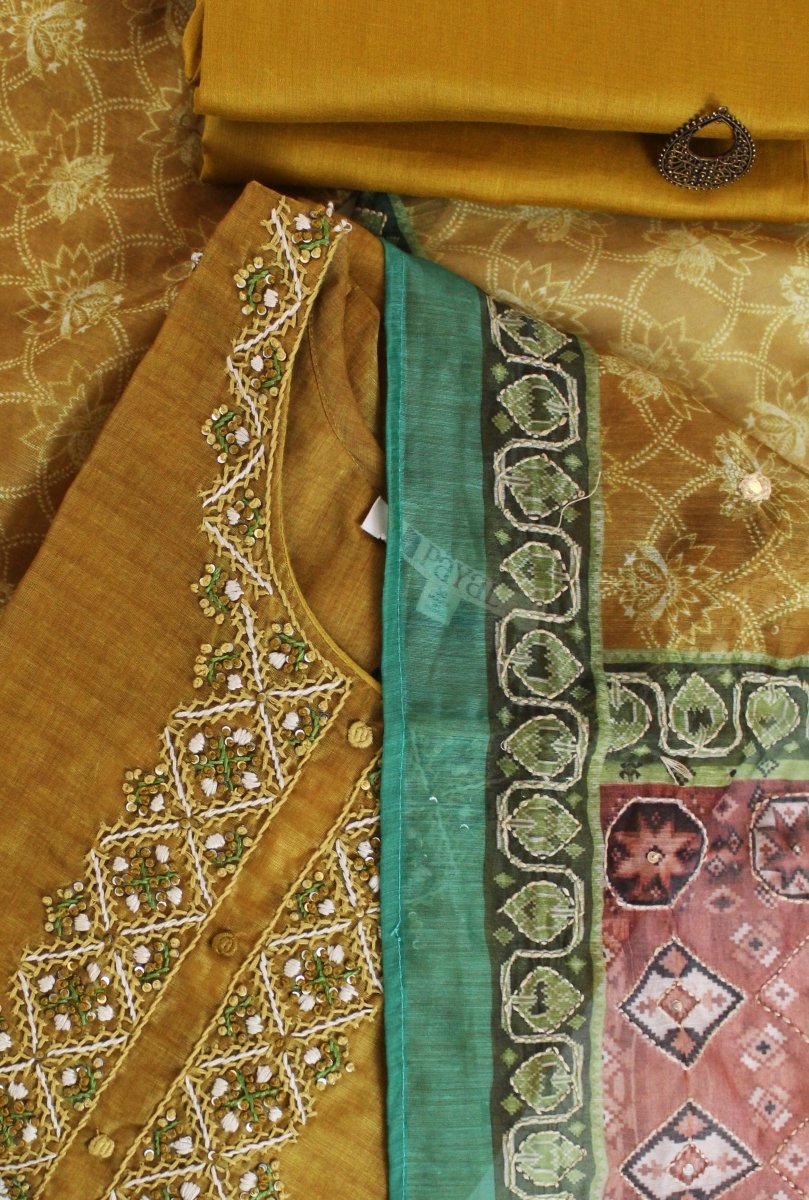 Rust Cotton Straight Suit Set - Payal