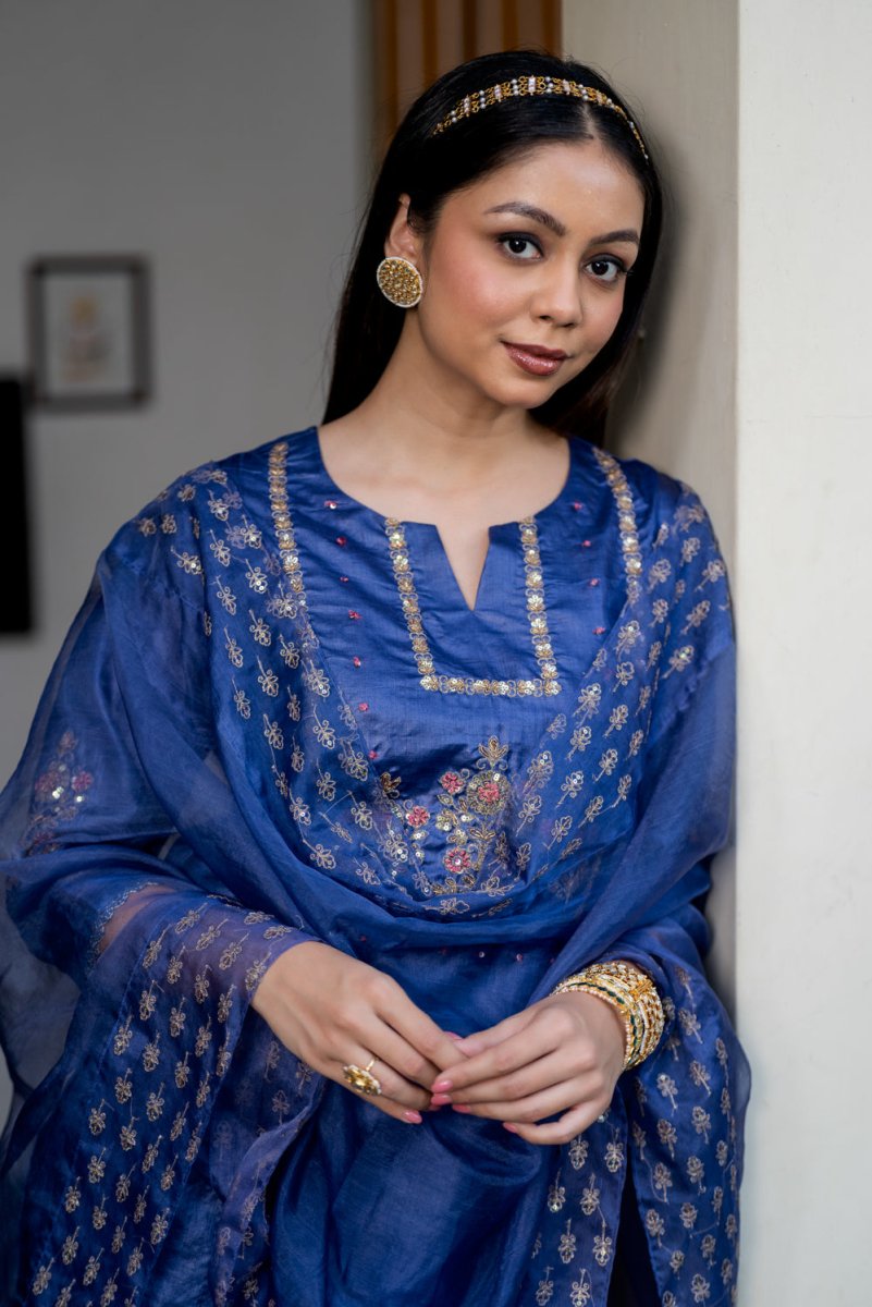 Tussar Silk Handcrafted Suit Set - Payal