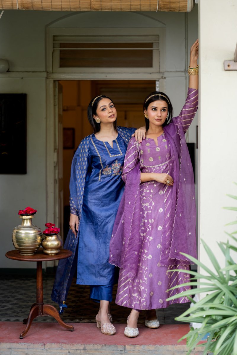 Tussar Silk Handcrafted Suit Set - Payal