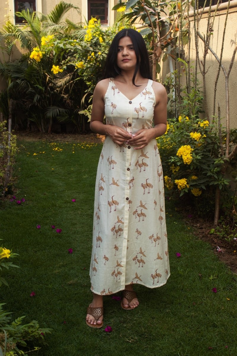 White buttoned Aline kurti - Payal