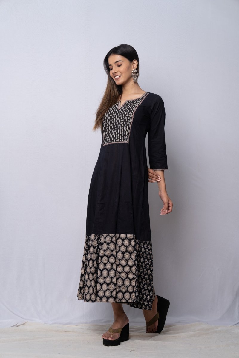 WOK Ajrakh Printed Kurta Dress - Payal