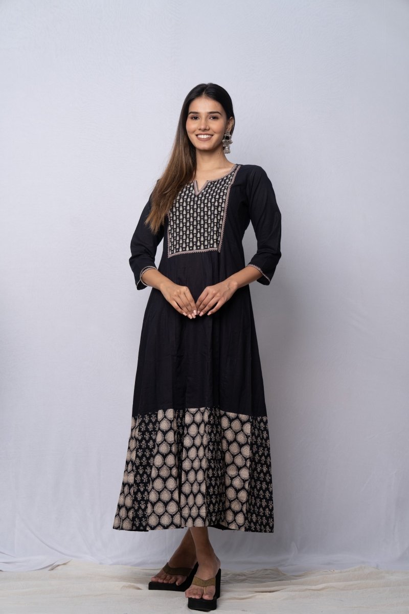 WOK Ajrakh Printed Kurta Dress - Payal