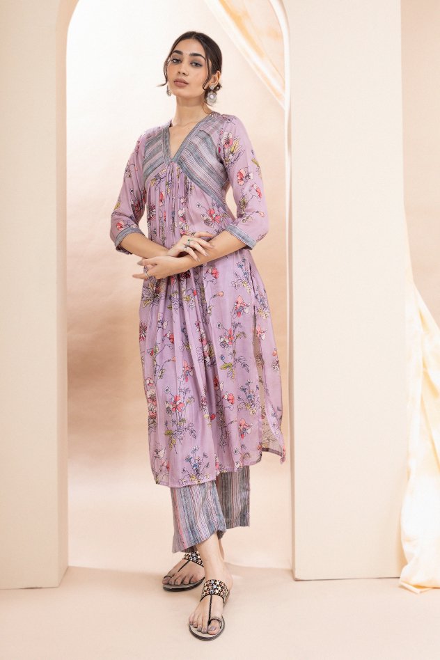 WOK Aline Printed Kurta Set - Payal