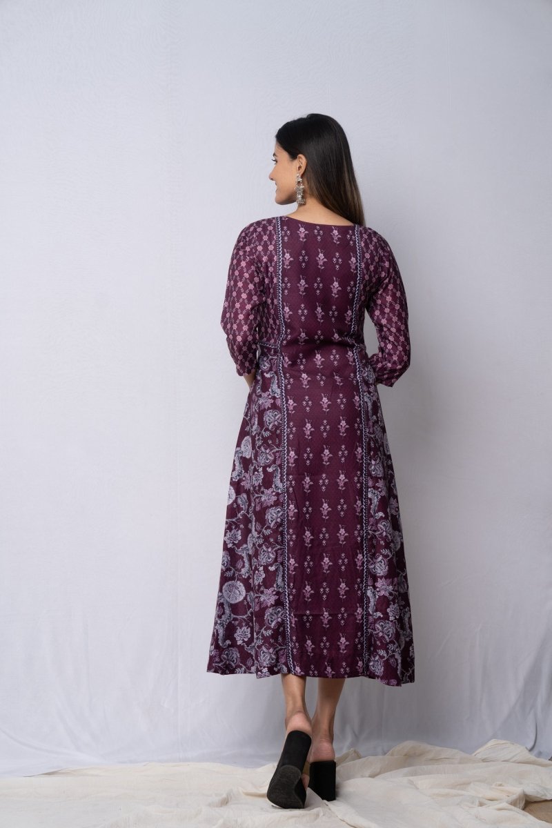WOK Festive Printed Panelled Dress - Payal