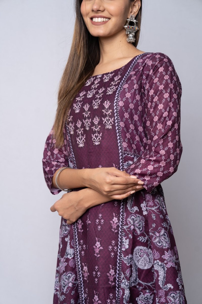 WOK Festive Printed Panelled Dress - Payal