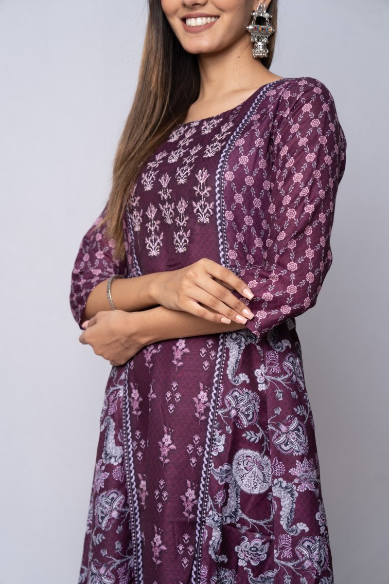 WOK Festive Printed Panelled Dress - Payal