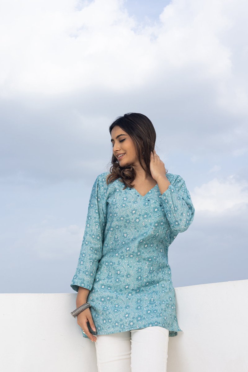 WOK Floral printed Kurti top - Payal