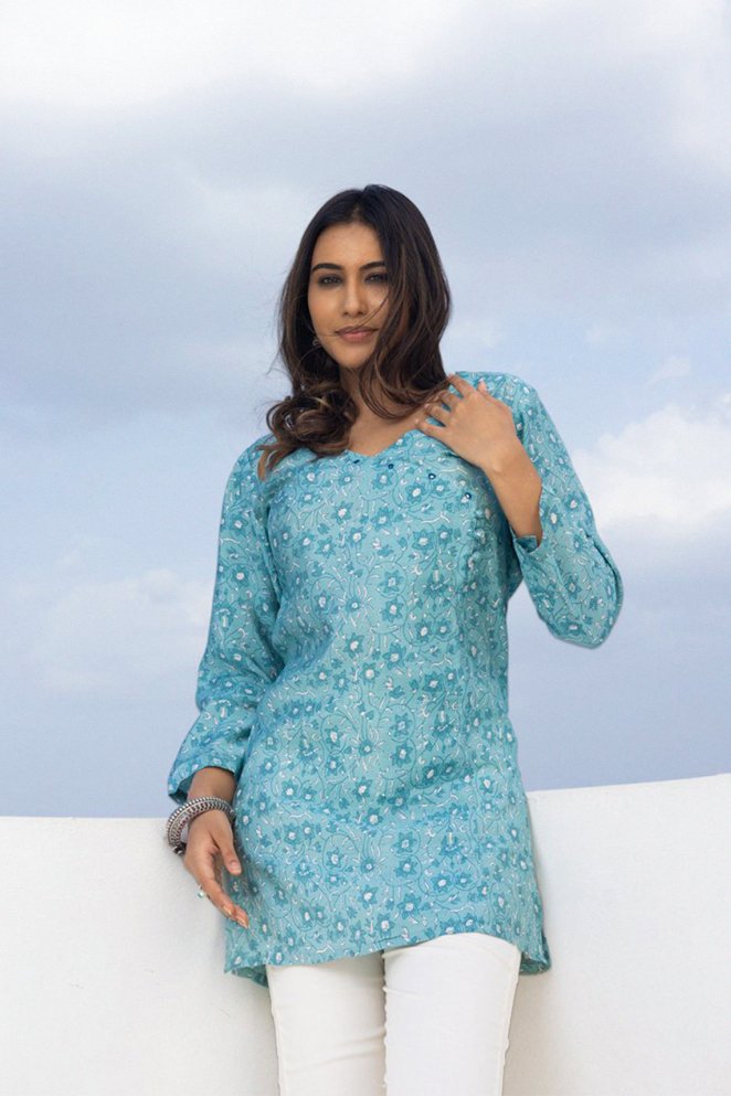 WOK Floral printed Kurti top - Payal