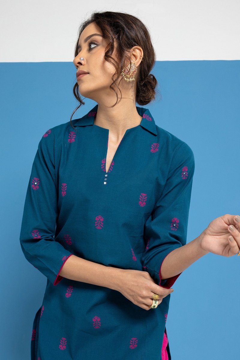 WOK Handloom Cotton Kurti Top - Payal