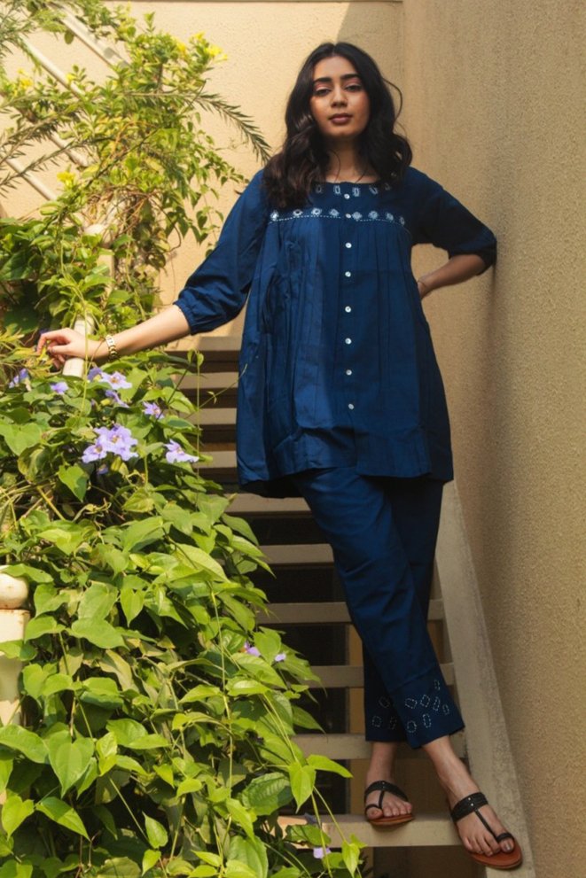 WOK Kala Cotton Pleated Co-ord Set - Payal