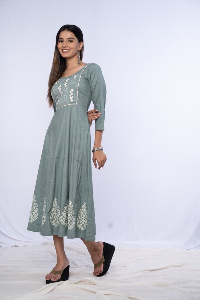 WOK Kalidar Printed Kurta - Payal