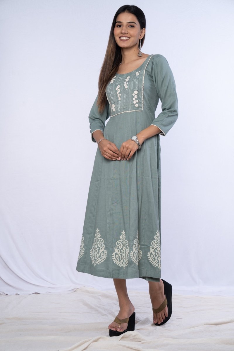 WOK Kalidar Printed Kurta - Payal