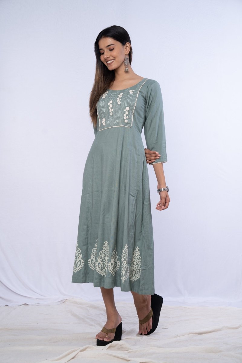 WOK Kalidar Printed Kurta - Payal