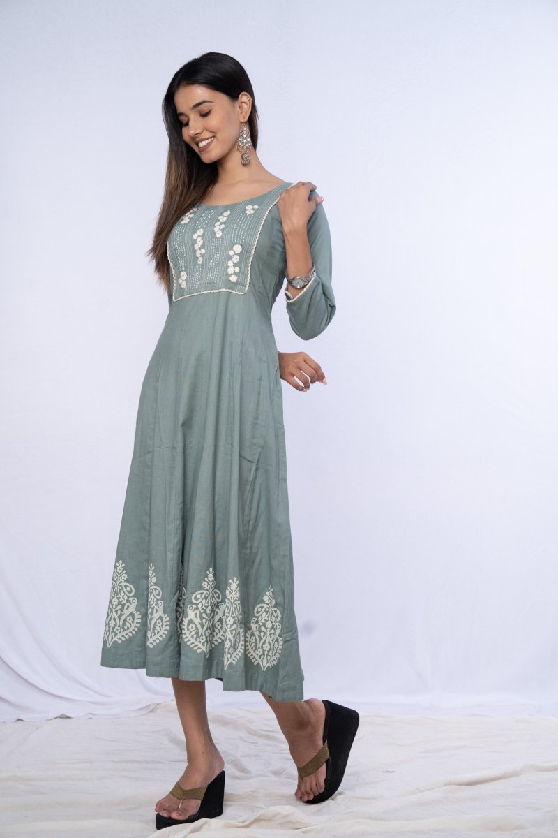 WOK Kalidar Printed Kurta - Payal